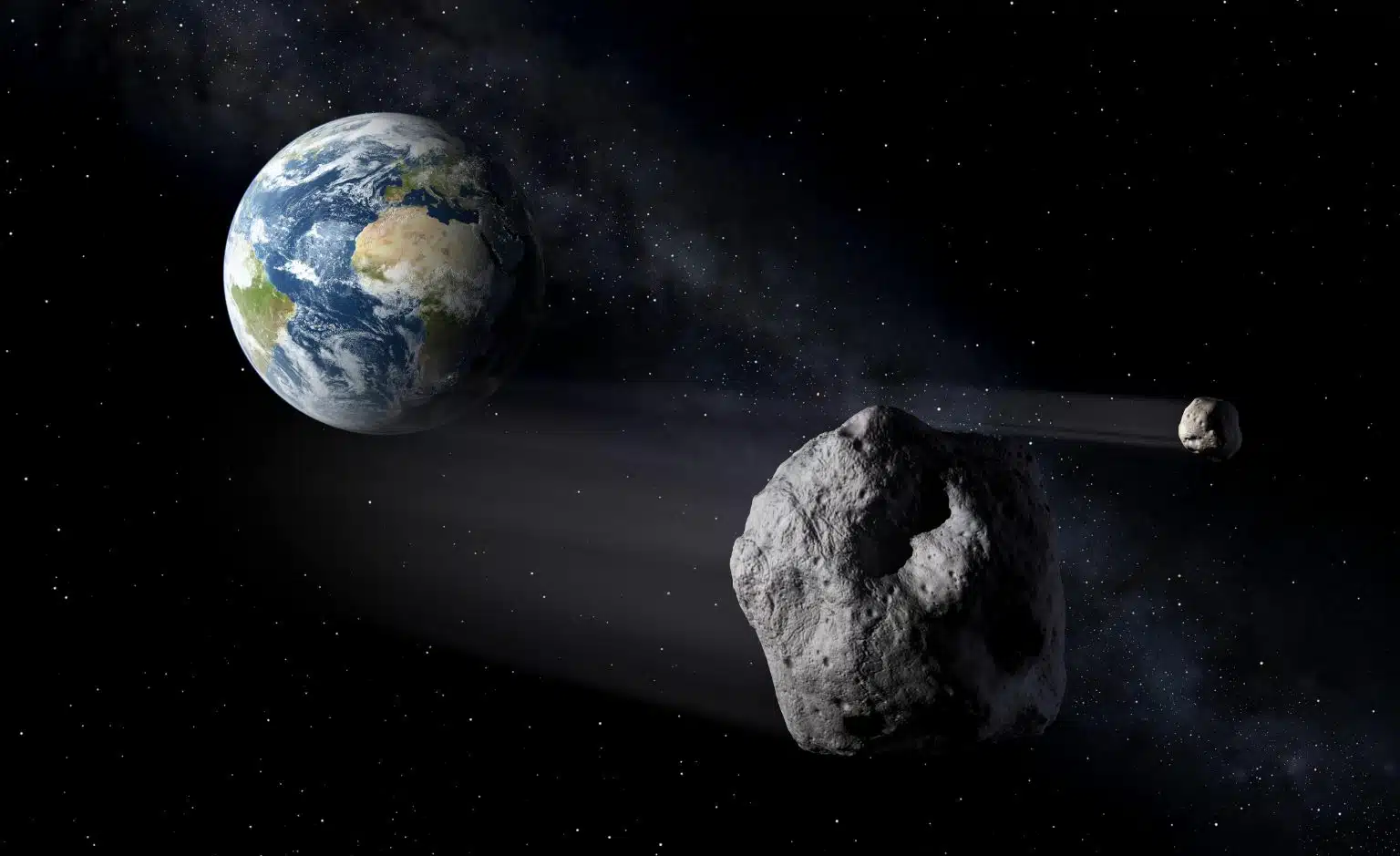 השבוע, שני אסטרואידים משמעותיים, כולל האסטרואיד החדש שהתגלה 2024 MK, חלפו בבטחה ליד כדור הארץ בצירוף מקרים שמתאים ליום האסטרואיד. קרדיט: ESA – P.Carril.